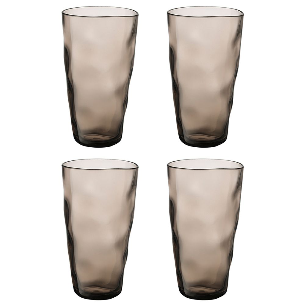 Набор стаканов из акрила Hollow, 550 мл, серо-коричневый, 4 шт.