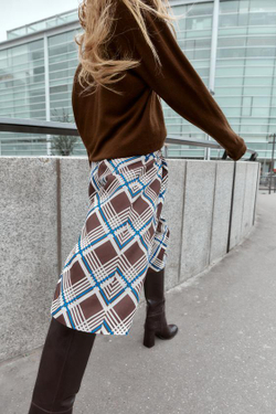 ZARА ДЛИННЫЕ БЕРМУДЫ В КЛЕТКУ, РАЗНОЦВЕТНЫЙ