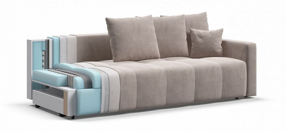 Диван Босс Тренд Велюр Монолит латте