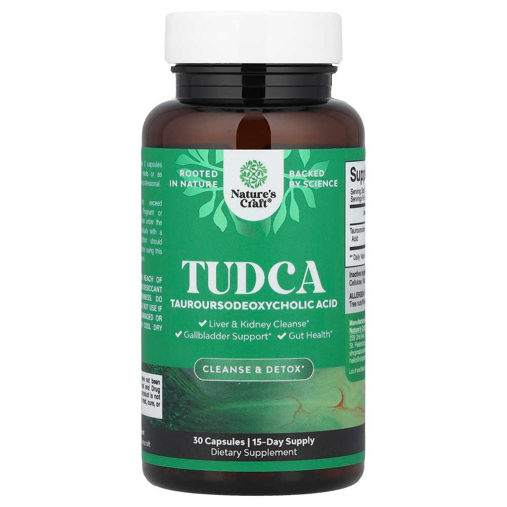 Nature's Craft, TUDCA, 30 капсул (250 мг в 1 капсуле)