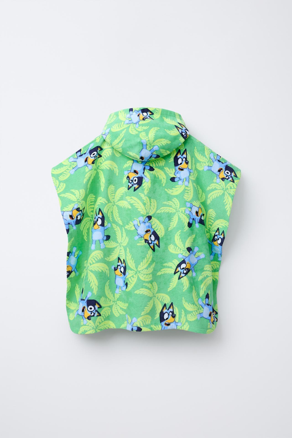 ZARA ПОЛОТЕНЦЕ-ПОНЧО С ПРИНТОМ BLUEY © LUDO STUDIO, ЗЕЛЕНЫЙ