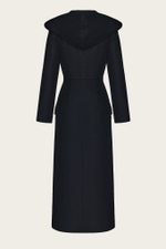 Черное шерстяное пальто "Элен" с капюшоном