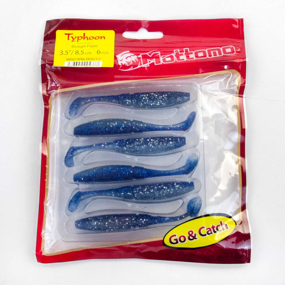 Виброхвост Mottomo Typhoon (85мм, 4гр), 6шт/уп