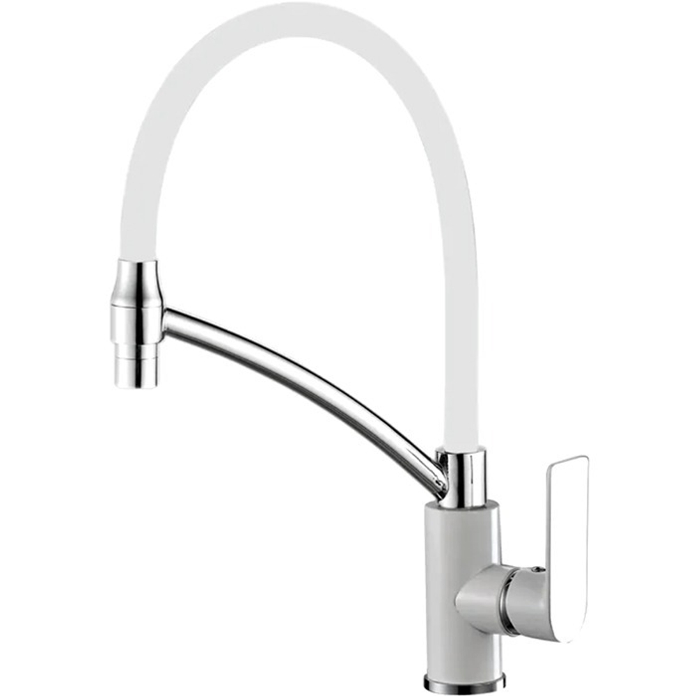 Смеситель для кухни HAIBA HB 72505 гибкий излив белый/хром