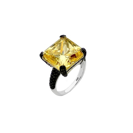 Кольцо Ermolov Tenerife с желтым камнем