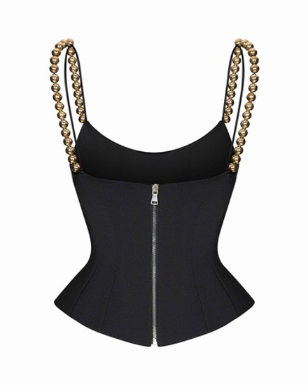 Топ с жемчужинами из вискозы