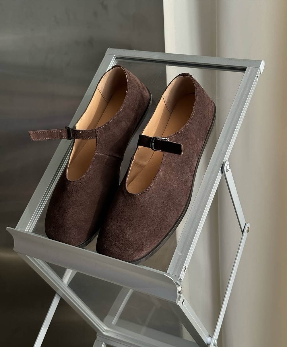 Балетки из натуральной замши