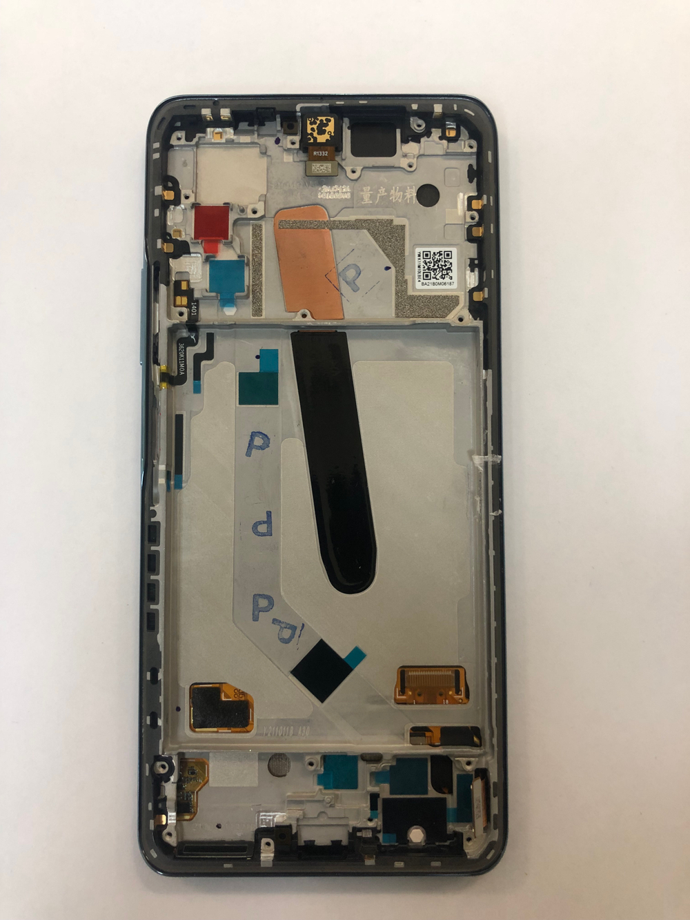 Xiaomi Poco F3 Дисплей в сборе с сенсорной панелью в рамке, Оригинал