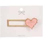 Зажим для волос 1шт на блистере «ЛАВАНДА», сердце, цвет пудровая роза, 6*1.5см