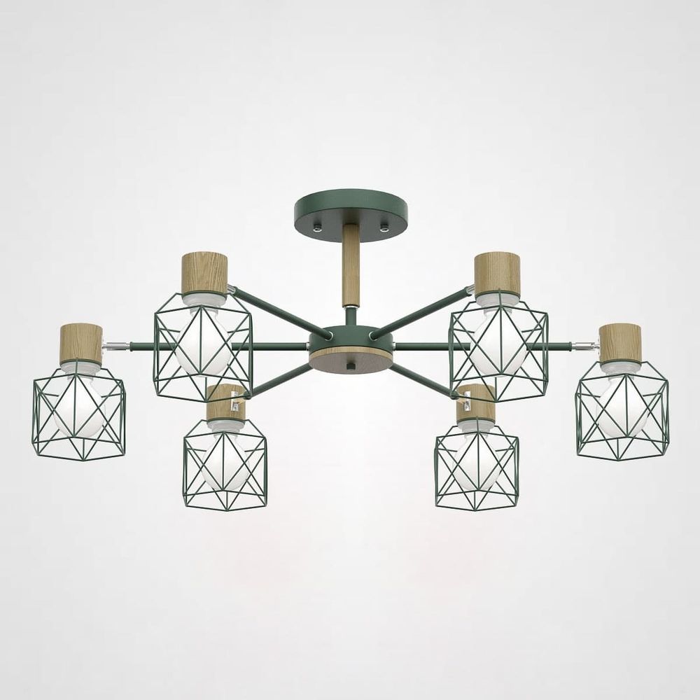 Потолочная Люстра Corf B3 Green 6 Lamps By Imperiumloft