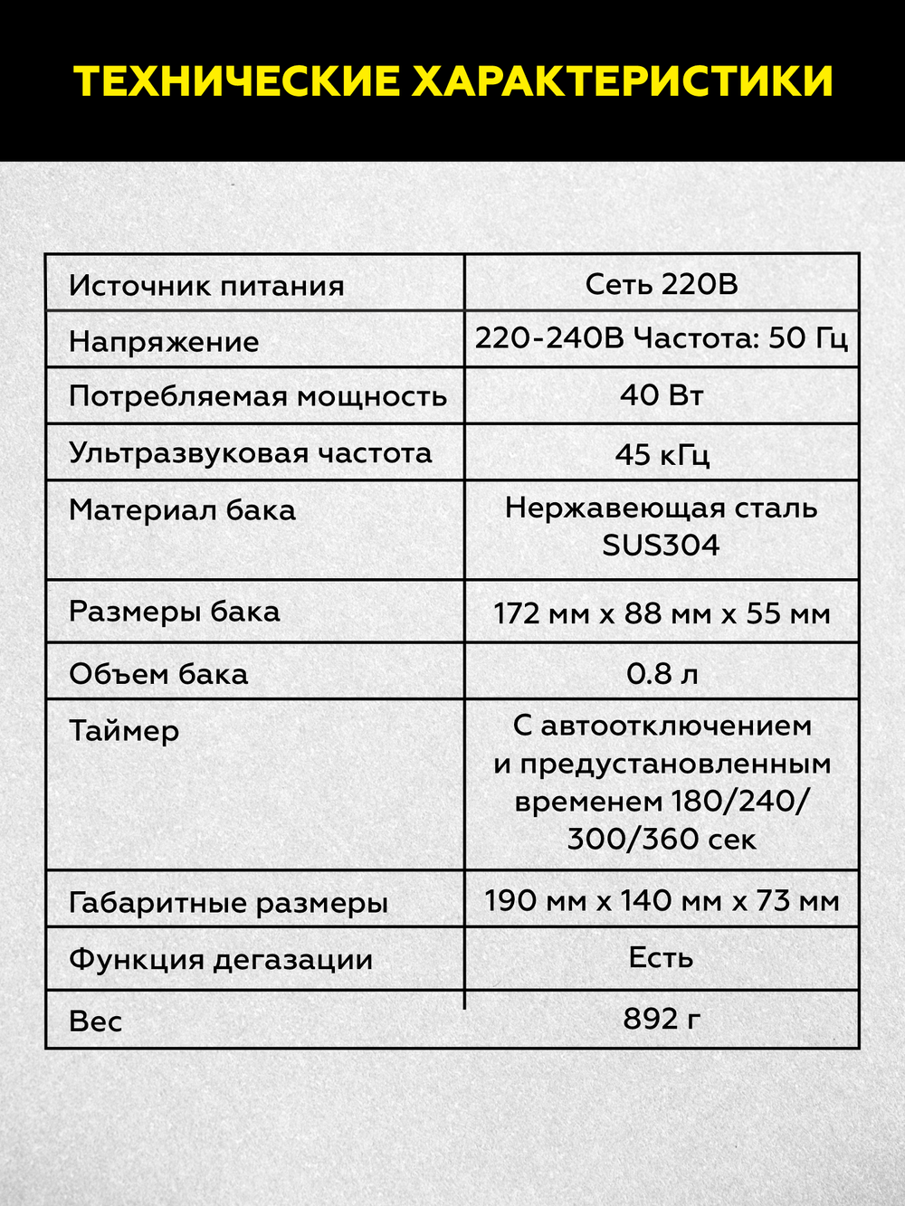 Ультразвуковая ванна 0,8л с дегазацией и съемным резервуаром Technicom TC-UB08D