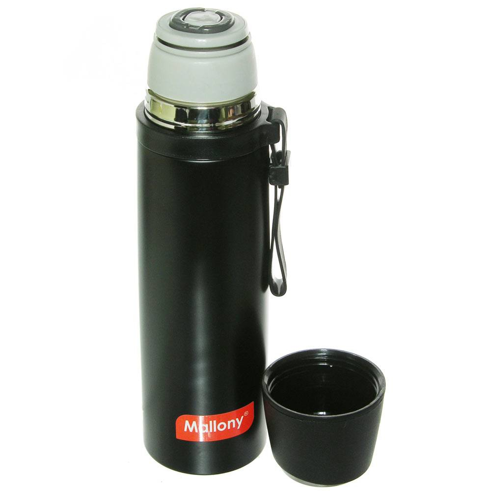 Термос 0,5л с чашкой и силиконовым ремешком "Nero"