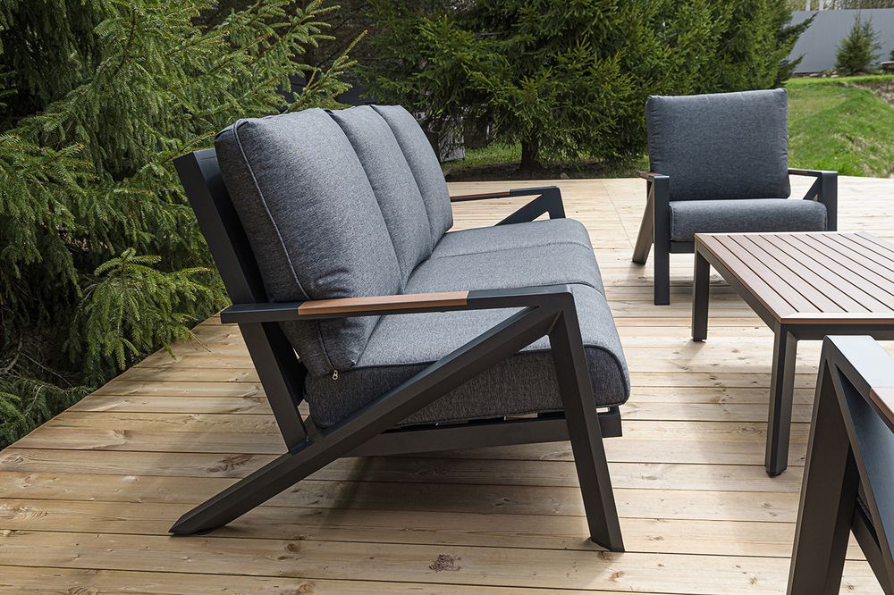 "Лотос" лаунж-зона 5-местная из алюминия, цвет темно-серый