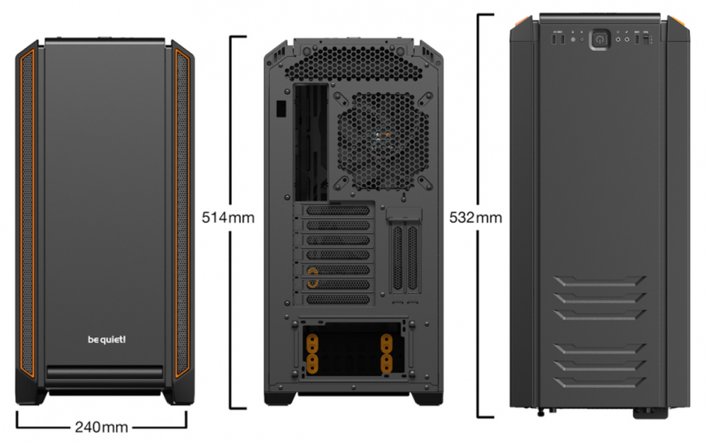 Корпус BeQuiet SILENT BASE 601 Orange window ATX без БП (BGW25)
