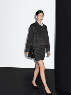 Massimo Dutti Короткое пальто, серый