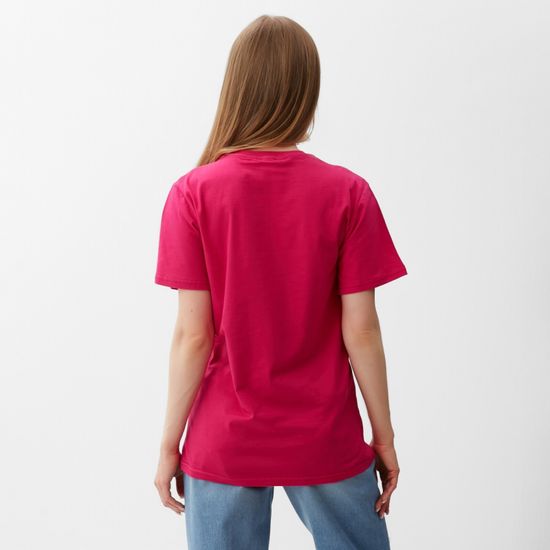 Купить женскую футболку из хлопка цвет фуксия  с доставкой по России