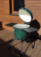 Керамический угольный гриль DinoEgg Classic Green, 46 см, с ножками и столиками