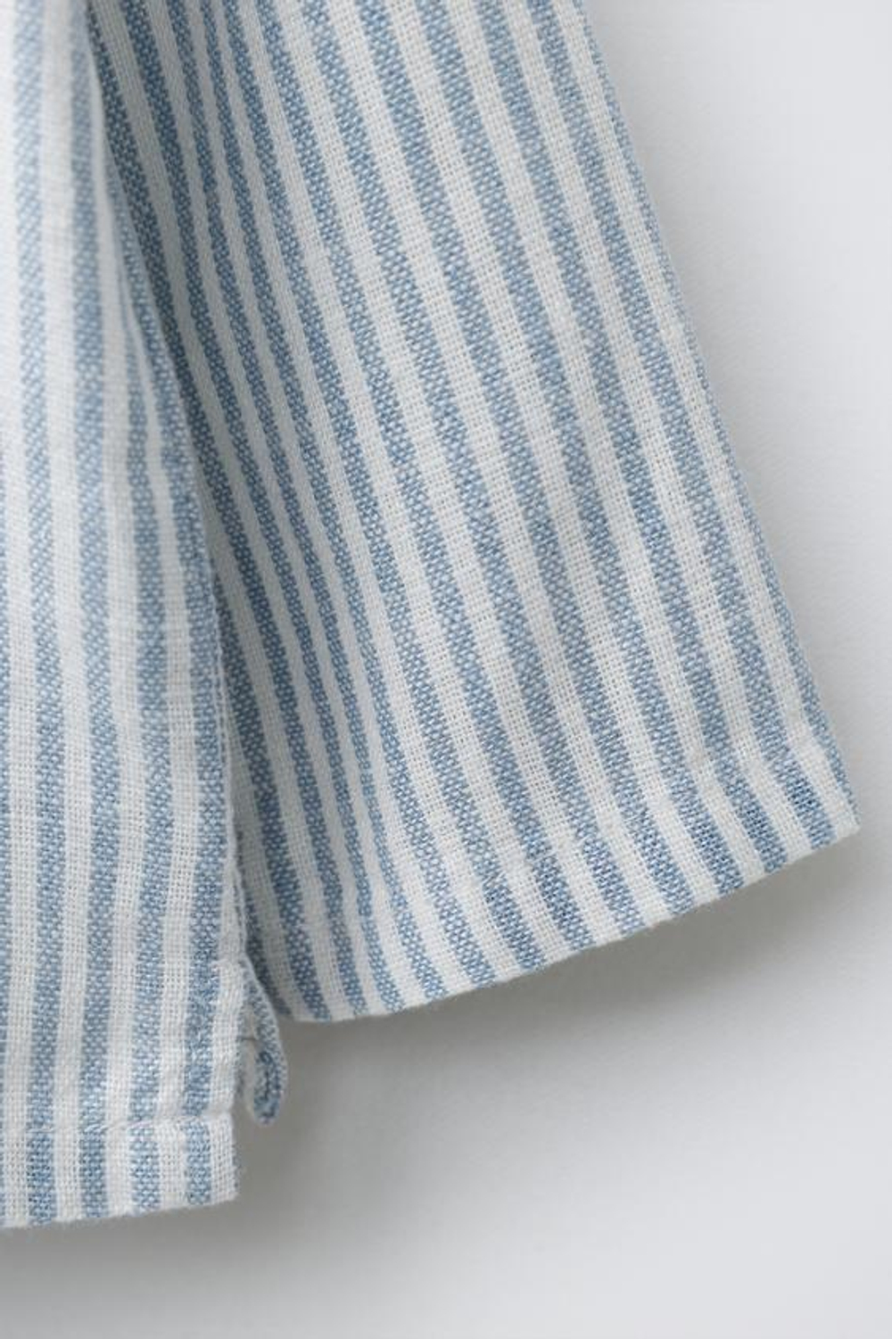 ZARA РУБАШКА В ПОЛОСКУ ИЗ ЛЬНА, СИНИЙ/БЕЛЫЙ