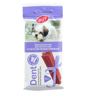 Бифф Дент Для собак мелких пород со вкусом говяжей печени 40гр.