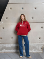 Толстовка женская с зип-воротником "Kazan" красный