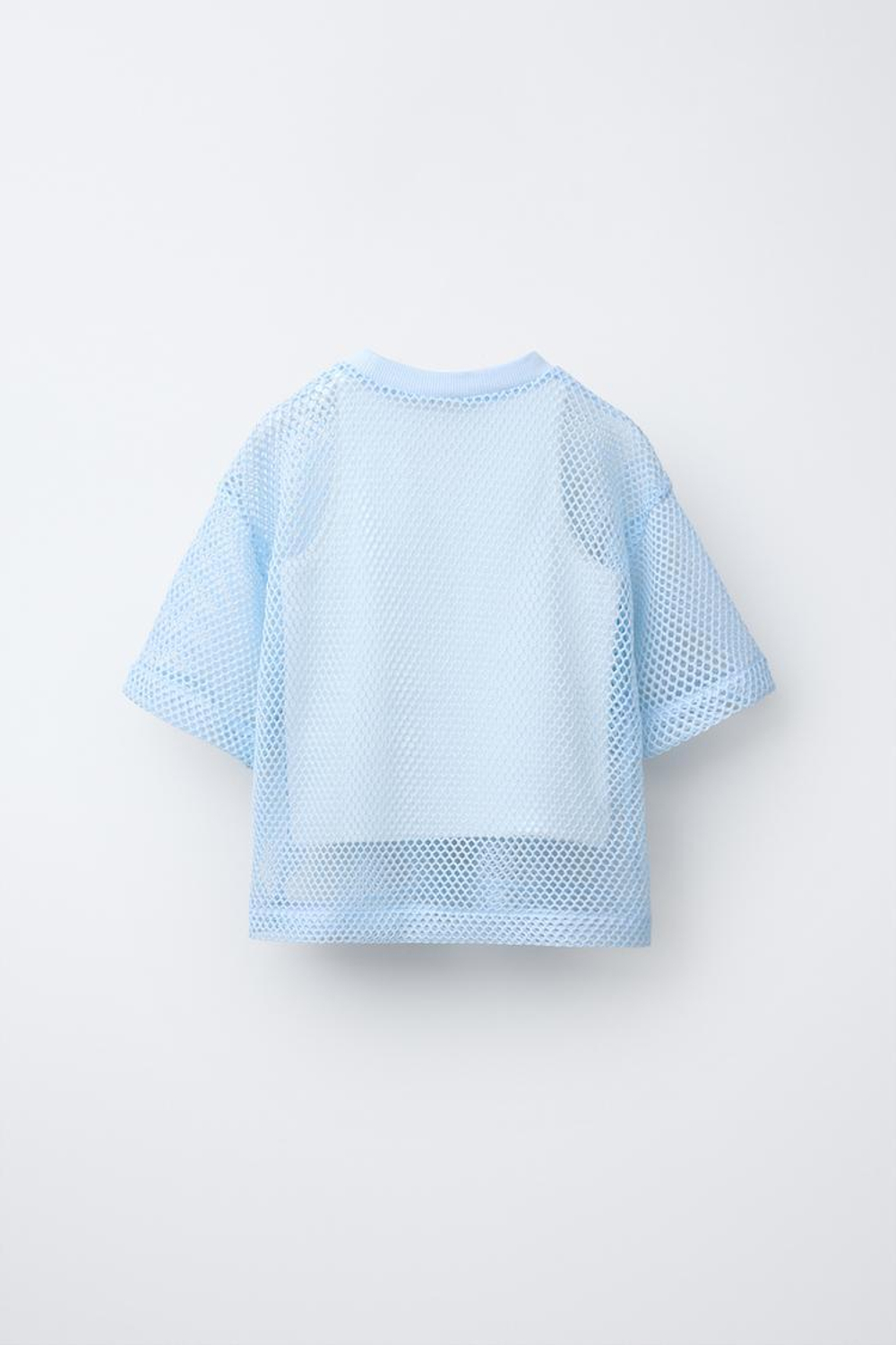 ZARA ФУТБОЛКА С ДВОЙНОЙ СЕТКОЙ, СИНИЙ