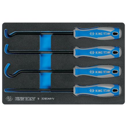 Цена на KING TONY (9-30904AYV) Набор для демонтажа сальников и колец, ложемент, 4 предмета