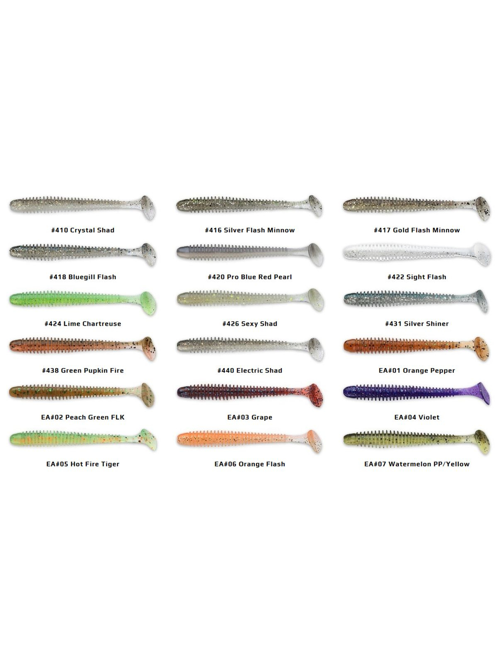Приманка силиконовая Keitech Swing Impact 4.5" #417 Gold Flash Minnow, 3 упаковки по 6 штук