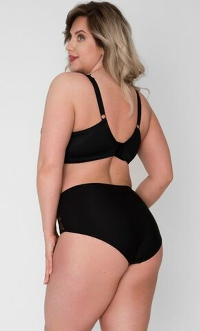 Кружевной бюстгальтер-топ +size с мягкими чашками (Размер: 95G) (Цвет: черный)