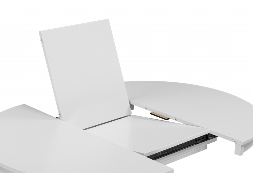 Стол деревянный Woodville Амадей 90(130)x90 белый матовый