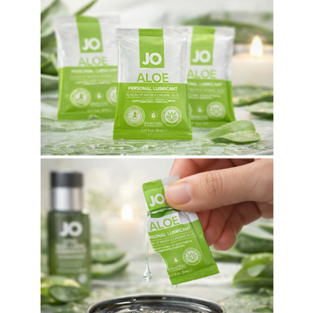 Гель на водной основе с алоэ и гиалуроновой кислотой JO ALOE, 5 мл