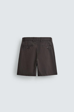 ZARA ШОРТЫ REGULAR FIT СО СКЛАДКАМИ, КОРИЧНЕВЫЙ