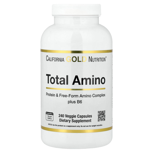 California Gold Nutrition, Total Amino с витамином B6 и смесью 20 аминокислот, 240 вегетарианских капсул