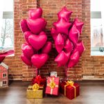 Шар (19''/48 см) Звезда, Viva Magenta, Сатин, 1 шт.