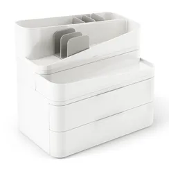 Органайзер-косметичка glam, 27х25 см, белый/серый