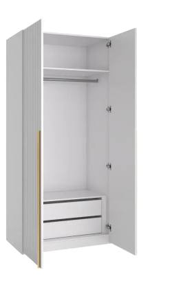 Шкаф для одежды Аляска 2х дверный, белый
