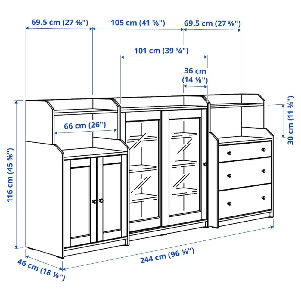 Консольный стол - IKEA HAUGA/ХАУГА ИКЕА, 116х46х244 см, серый