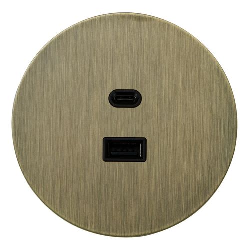 USB розетка (тип A+C), бронза, Salvador, EU030112