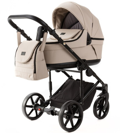 Детская коляска Adamex Locco Light Deluxe 3 в 1 LL-SA07 (СВ.БЕЖЕВАЯ КОЖА)