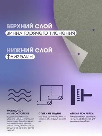 Обои флизелиновые 1,06 RENOWA 38201-05 Pole Текстильный фон Лён Рогожка Матовые Зелёные Метровые