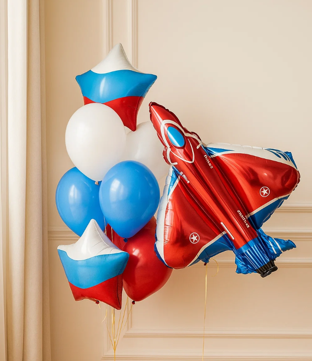 Фольгированный шар-фигура «Истребитель красный», 99 см