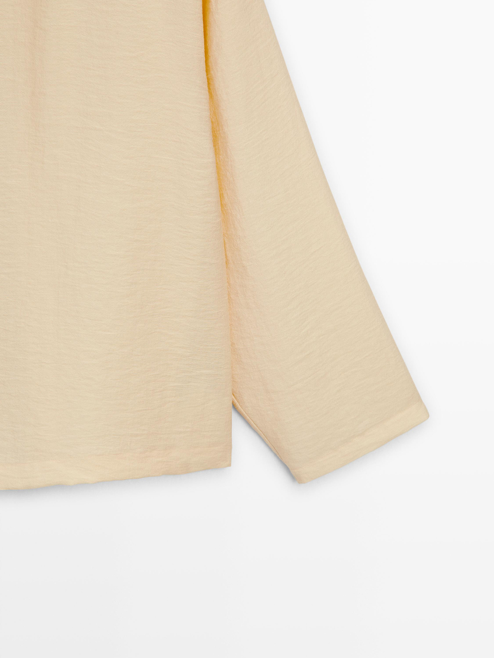 Massimo Dutti Рубашка с диагональной планкой на пуговицах, натуральный/кремовый