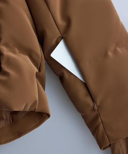 OYSHO Водостойкий пуховик из атласа Minardi Piume SKI, медовый