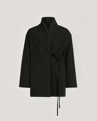 Куртка с шалевым воротником укороченная