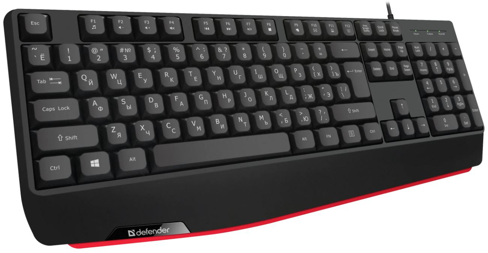 Клавиатура проводная Defender Atom HB-546 USB RU, черный