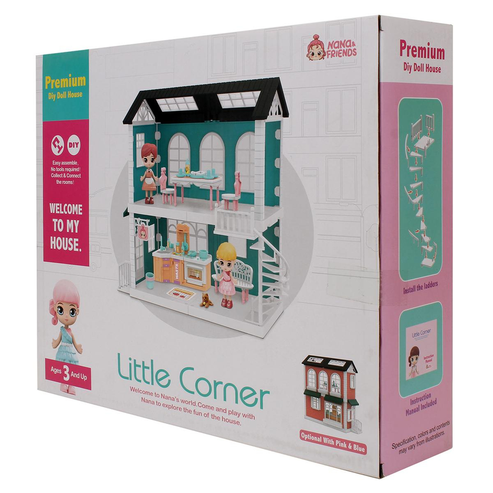 Игрушечный дом для куклы с мебелью и фигурками коробка LC3372-1