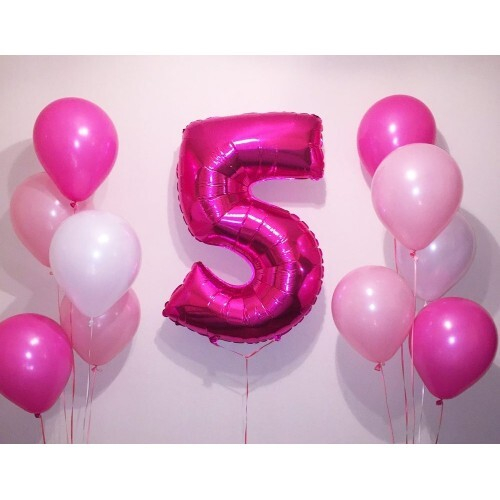 Композиция из шаров «Малиновая Цифра»