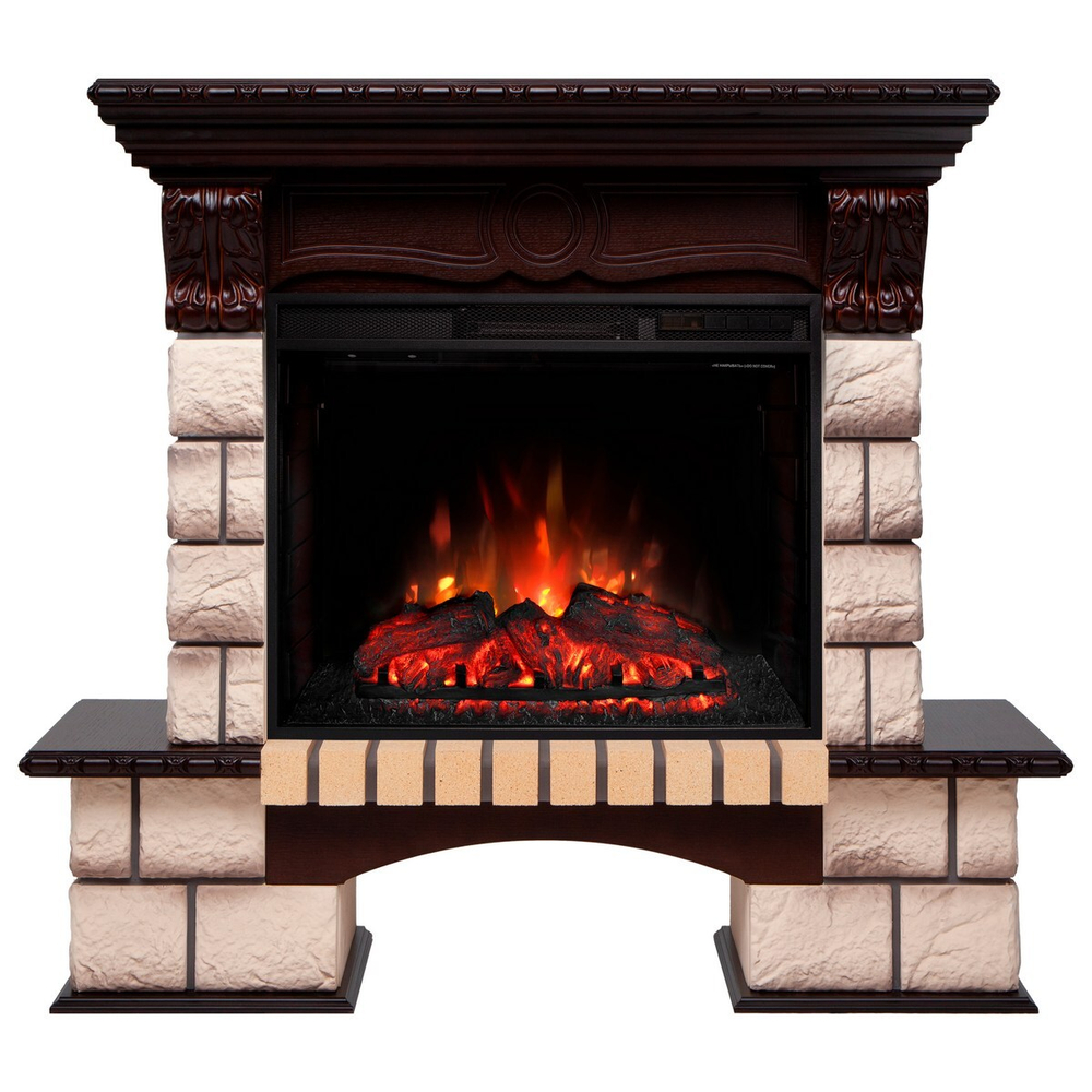 Электрокамин RealFlame Bolero 25,5 NT орех с очагом Sparta 25,5 LED