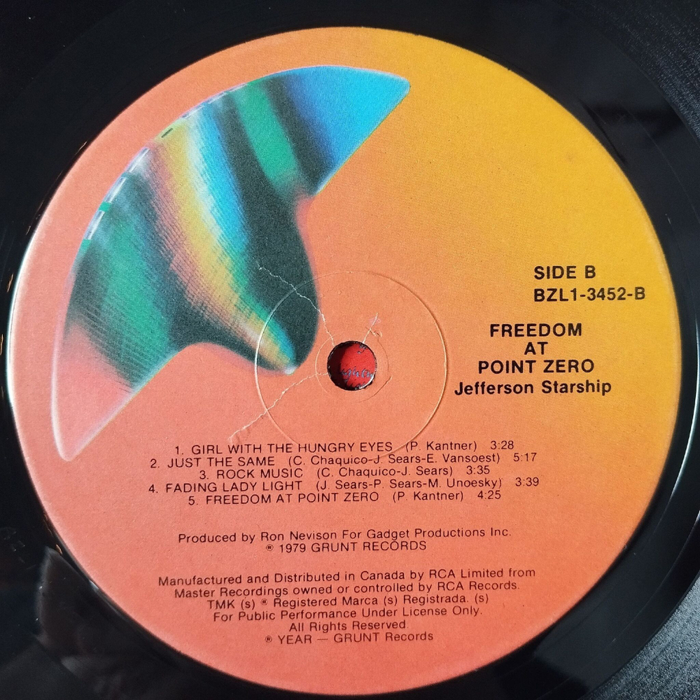 Винтажная виниловая пластинка LP Jefferson Starship Freedom At Point Zero (Canada 1979)