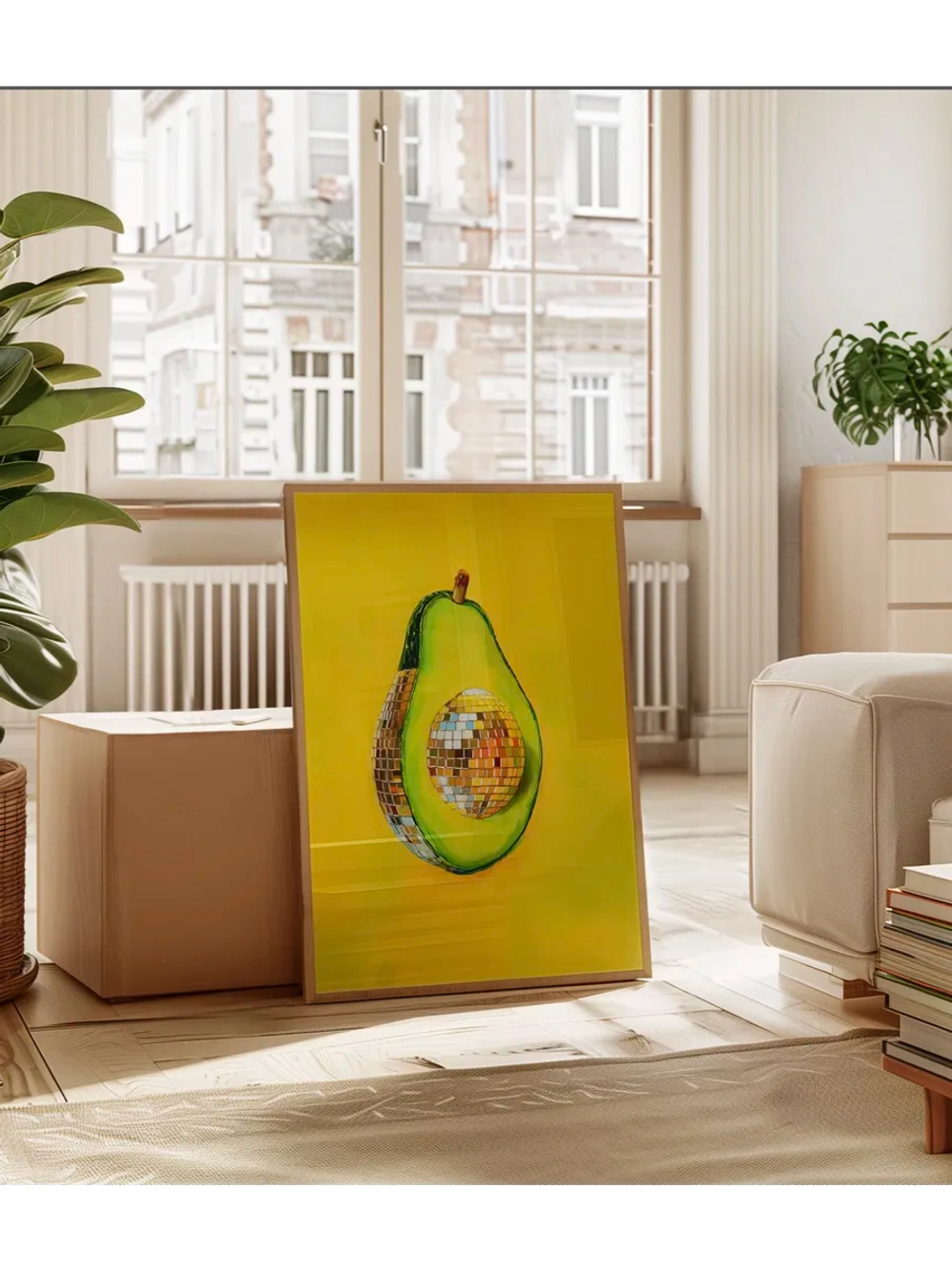 постер 30х40 см интерьерный на стену без рамок Диско Авокадо