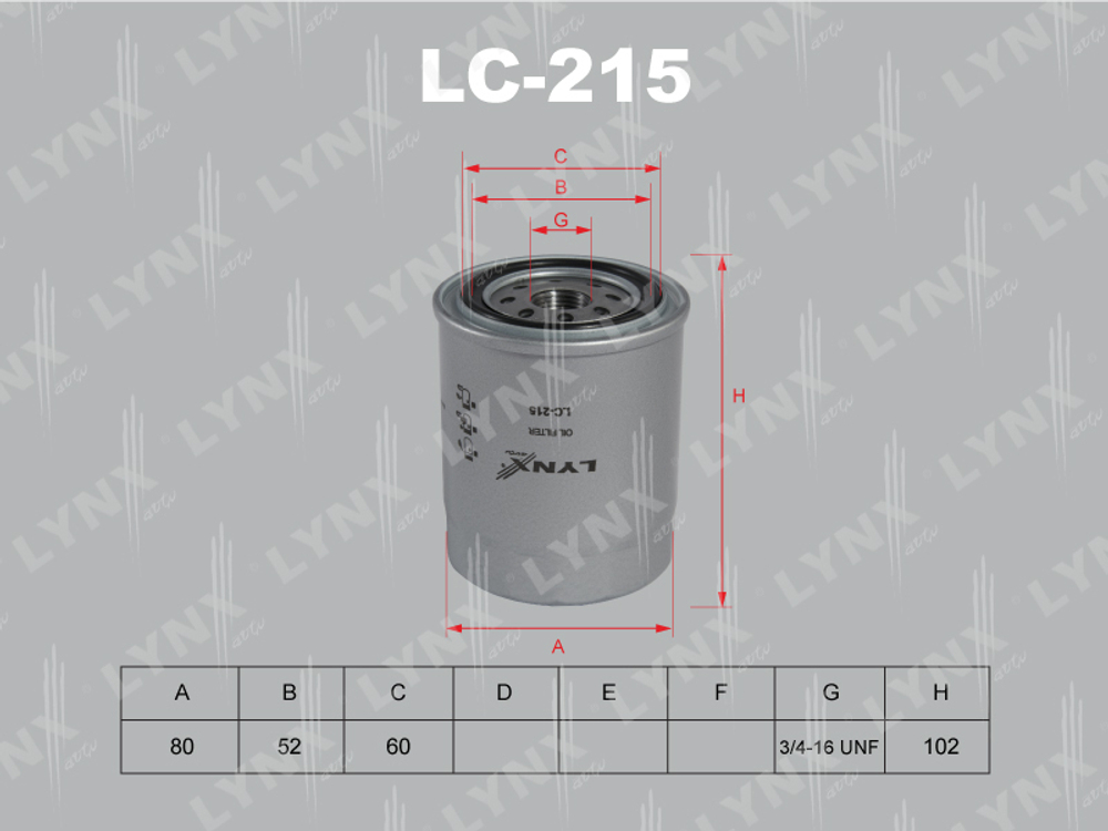 Фильтр масляный  LYNX LC-215
